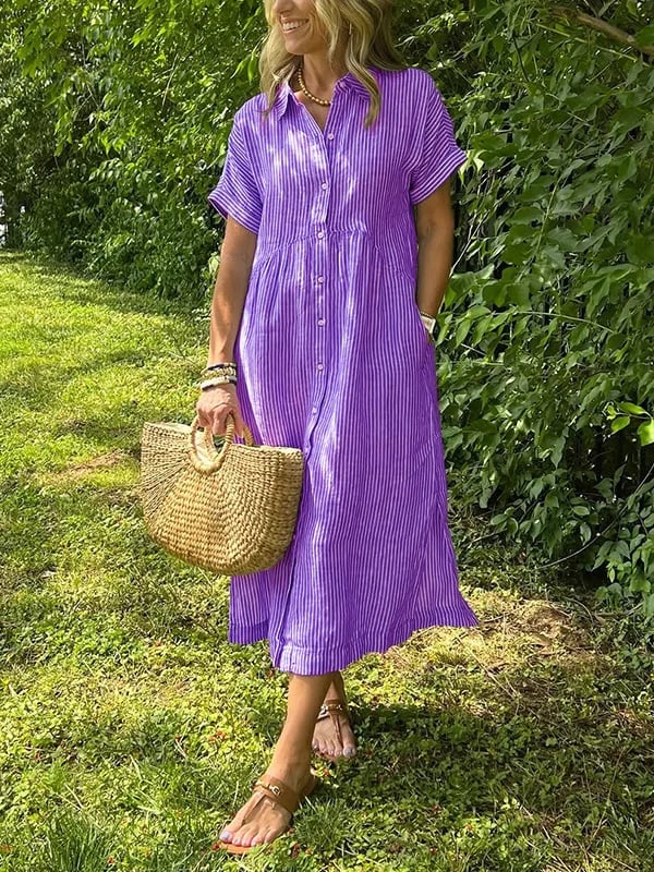 Camila | Elegancka Sukienka w Paski