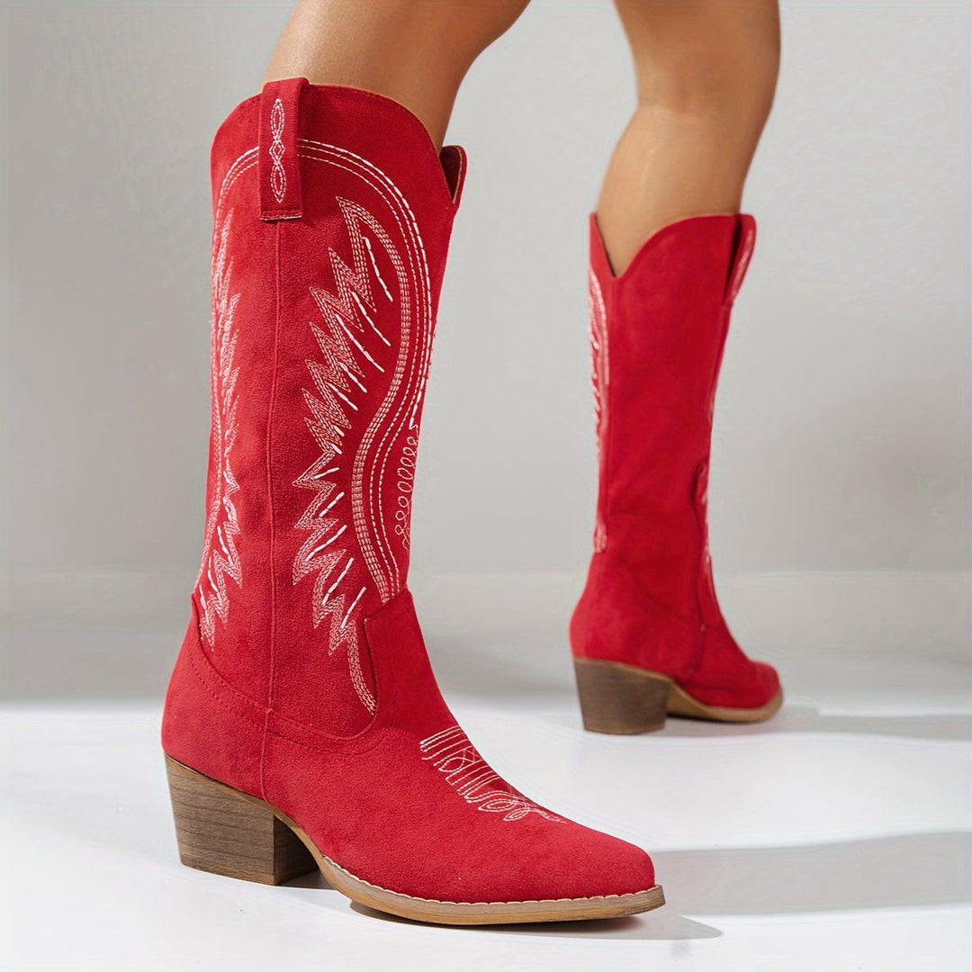 Quinta | Stylowe Haftowane Botki Western