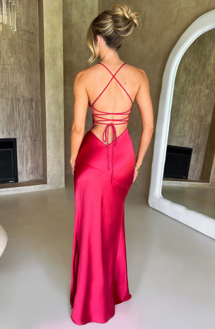 Natalie - Satynowa Sukienka Maxi