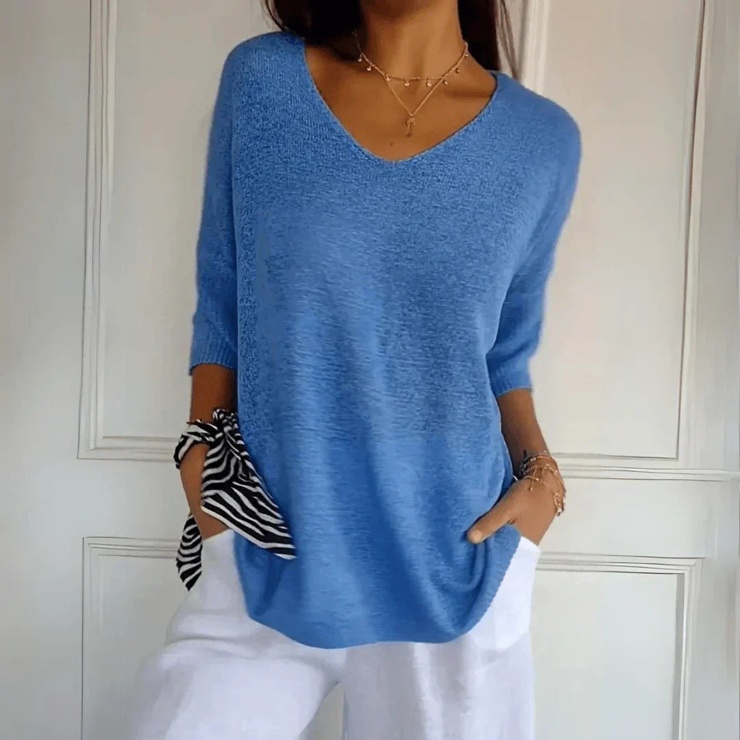 Fenella | Elegancka bluzka robocza w jednolitym kolorze