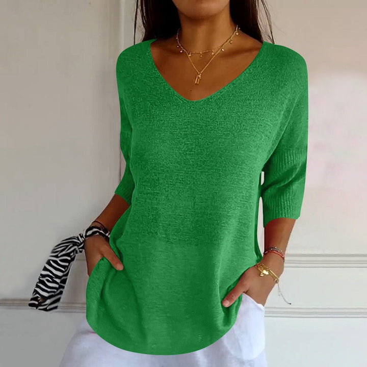 Fenella | Elegancka bluzka robocza w jednolitym kolorze