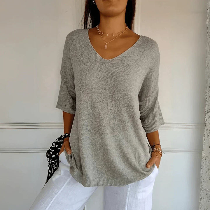 Ella | Elegancka luźna bluzka z delikatnym wykończeniem