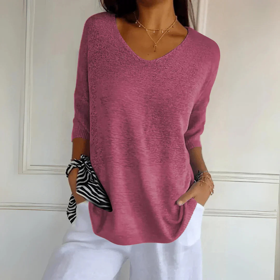 Fenella | Elegancka bluzka robocza w jednolitym kolorze