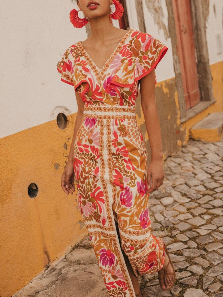 Olivia - Kolorowa Sukienka Maxi