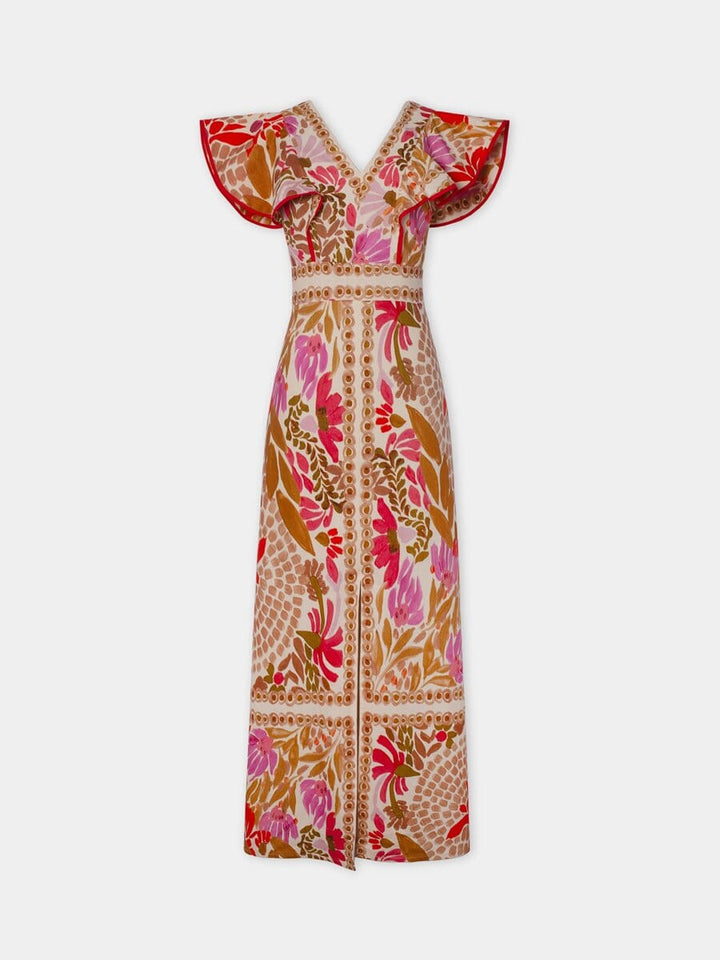 Olivia - Kolorowa Sukienka Maxi