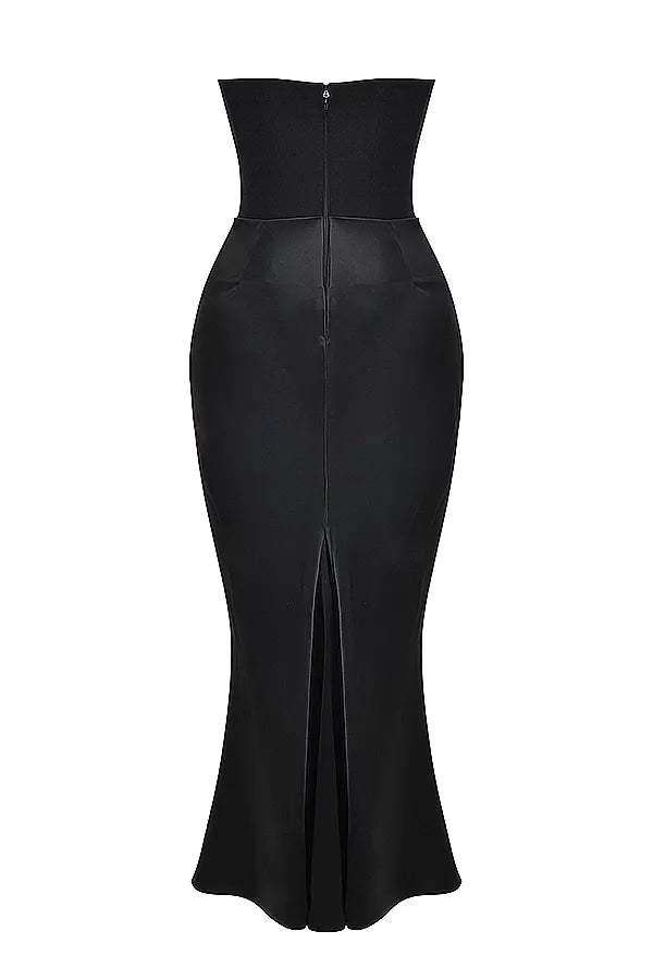 Victoria Noir | Wyrafinowana Czarna Sukienka Maxi