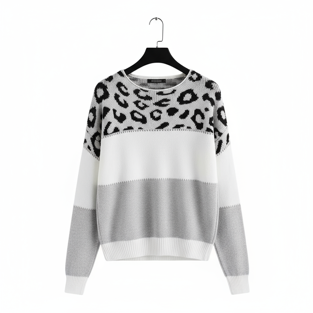 Charlene | Sweter w Wzór Lamparta