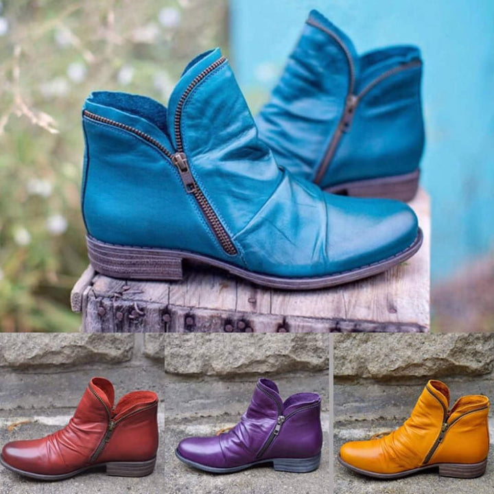 Valerie™|Skórzane Botki z Zippem
